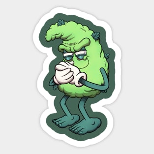 Evil Bud Character Sticker